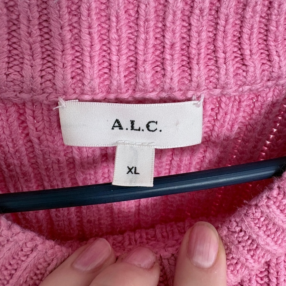 A.L.C. Cashmere blend crop swetaer-pink knit- Size XL - Picture 5 of 6